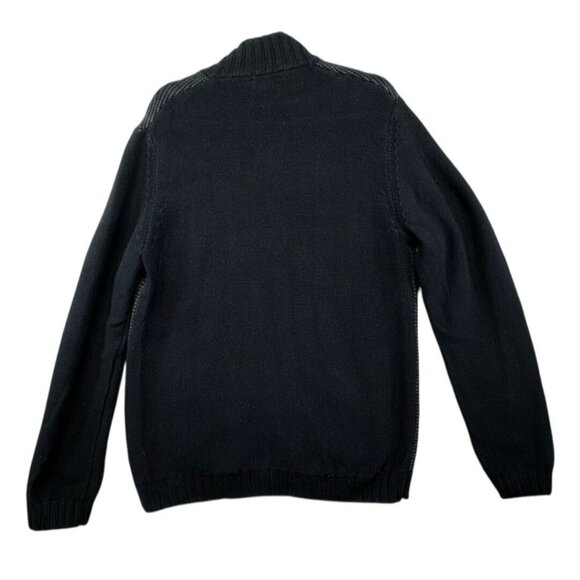 Calvin Klein Mens Full-Zip Knit Design Sweater XL Gray & Dark Gray Ribbed Colla - Picture 9 of 13